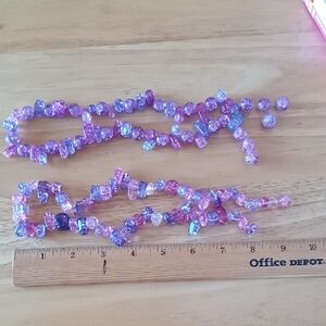 Pink/ Purple Glass Crackle Beads